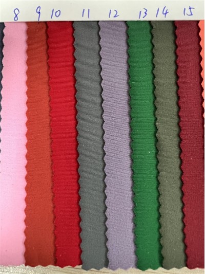 DG-BT recycled nylon matte Lycra Composition: 82% recycled nylon 18% spandex Weight: 200g/㎡ Width: 150CM front view